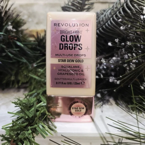 Revolution Glow Drops MultiUse Star Dew Gold Makeup Primer Highlighter Face Body - Picture 1 of 2